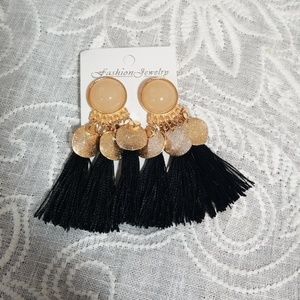 Tassel earings maroon/ burgandy  ivory black